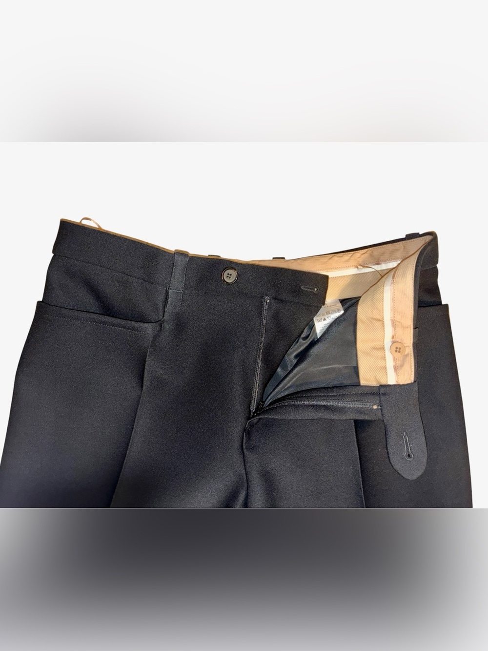 Chloé Black Wool Silk Wide Leg Tailored Trousers Made France FR 40 US 8 - Picture 8 of 12
